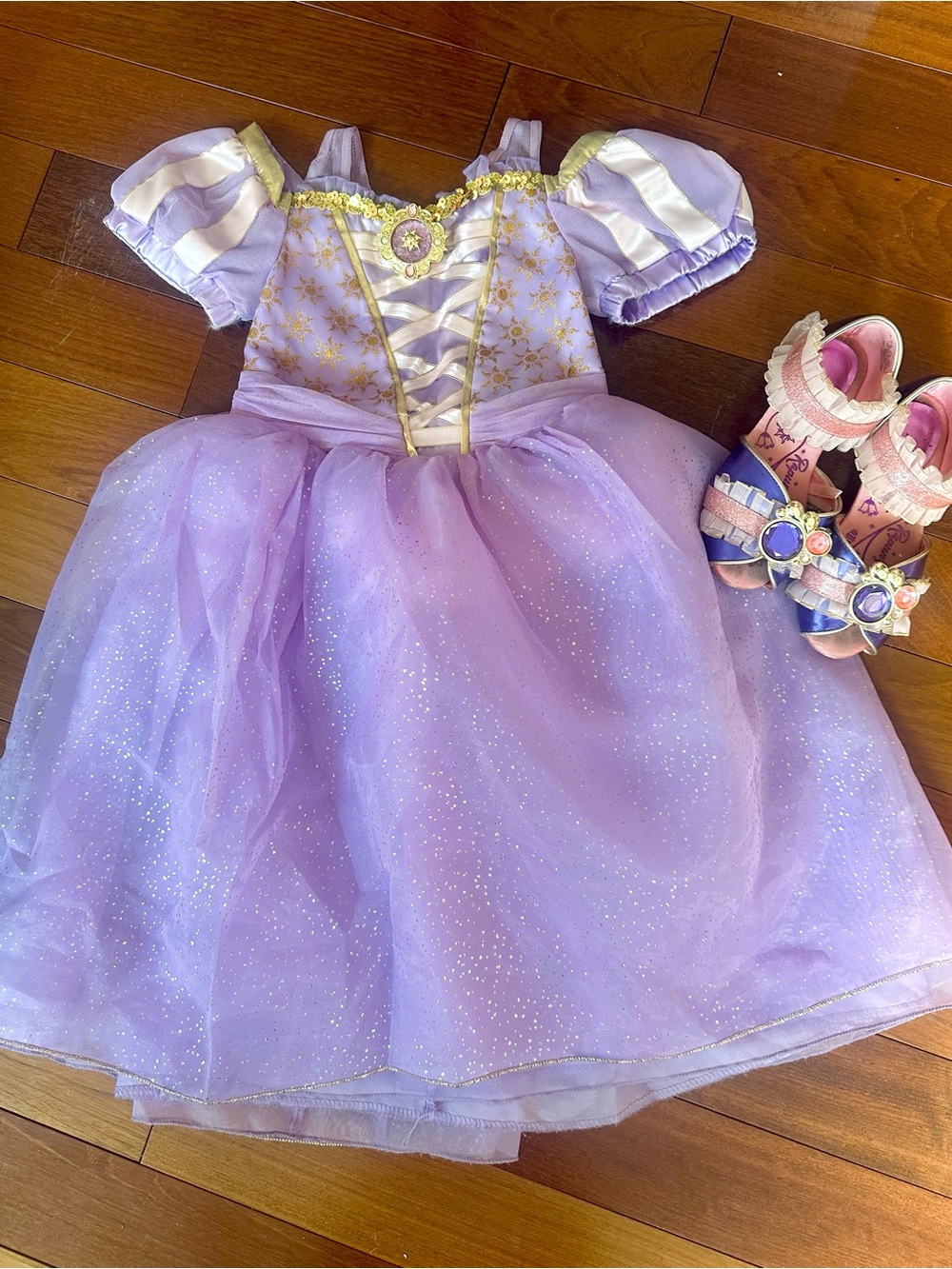 Disney Rapunzel Princess Dress Costume & matching Heels